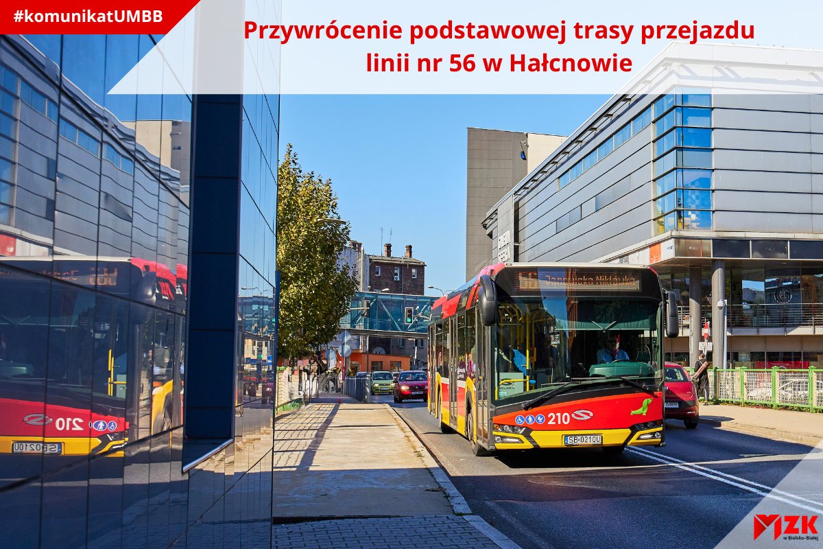 Przywrócenie podstawowej trasy przejazdu linii nr 56 w Hałcnowie