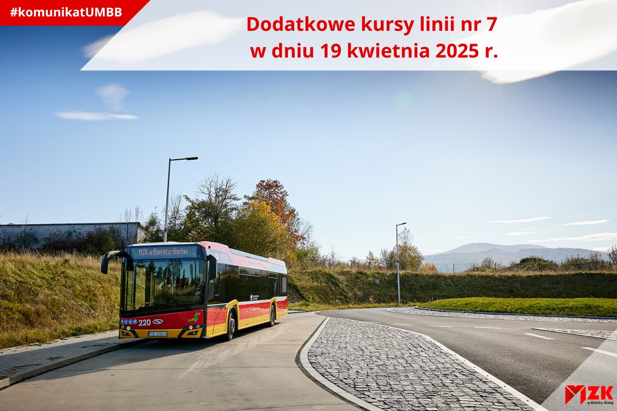 Dodatkowe kursy linii nr 7 w sobotę, 19 kwietnia 2025 r.