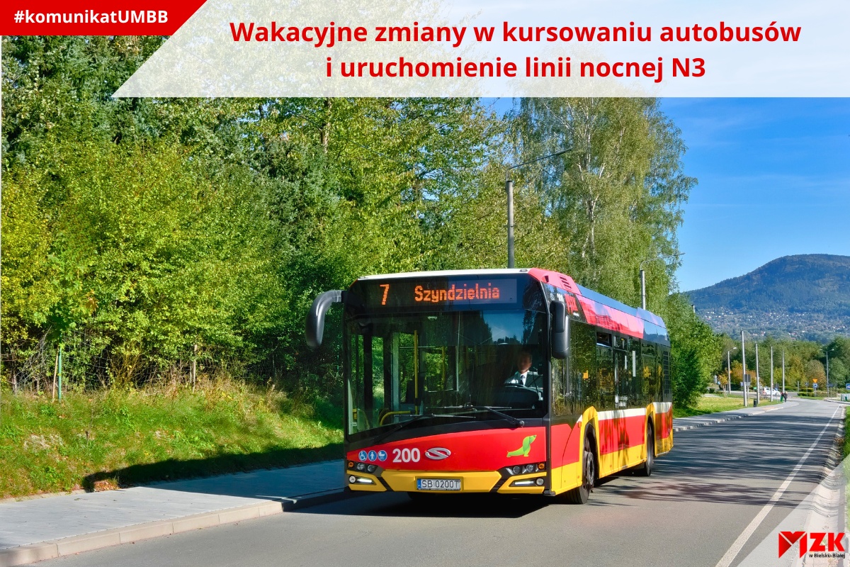 Wakacyjne zmiany w kursowaniu autobusów i uruchomienie linii nocnej N3