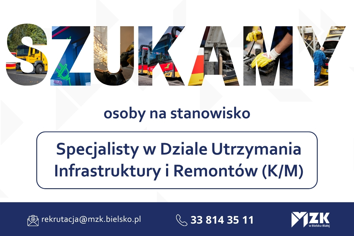 Specjalista w Dziale Utrzymania Infrastruktury i Remontów (K/M)