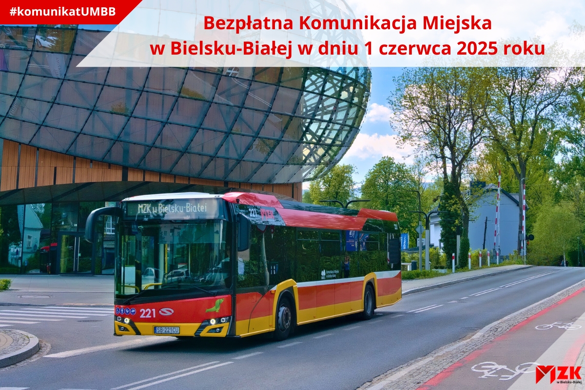 Bezpłatna Komunikacja Miejska w Bielsku-Białej w dniu 1 czerwca 2025 roku