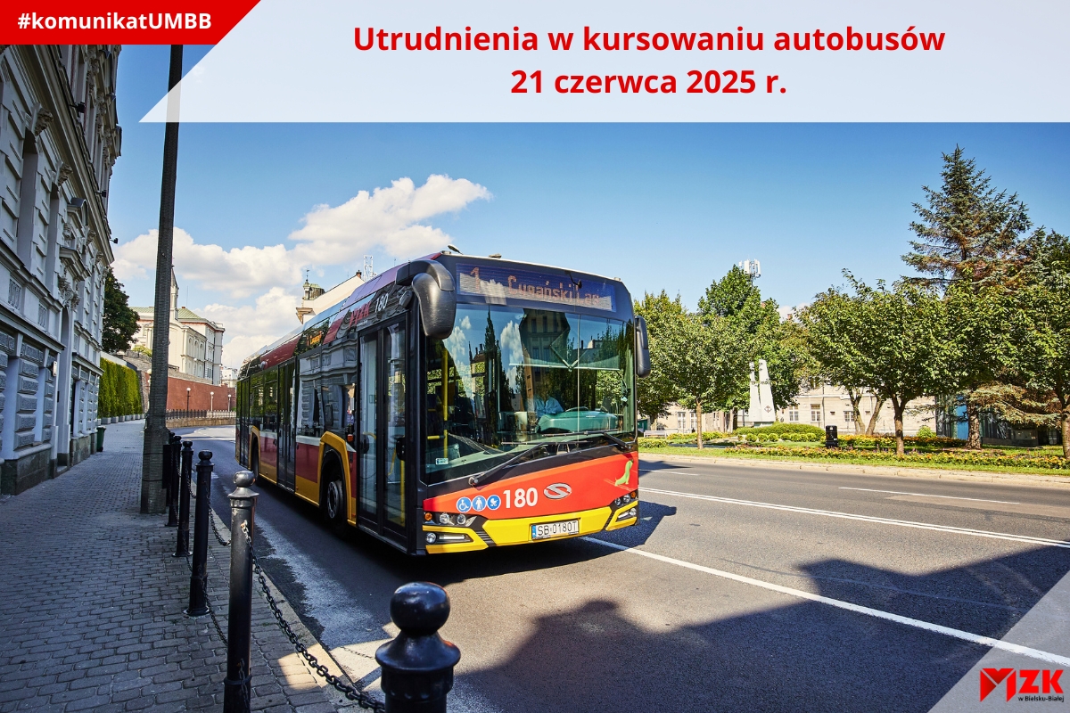 Utrudnienia w kursowaniu autobusów 21 czerwca 2025 r.
