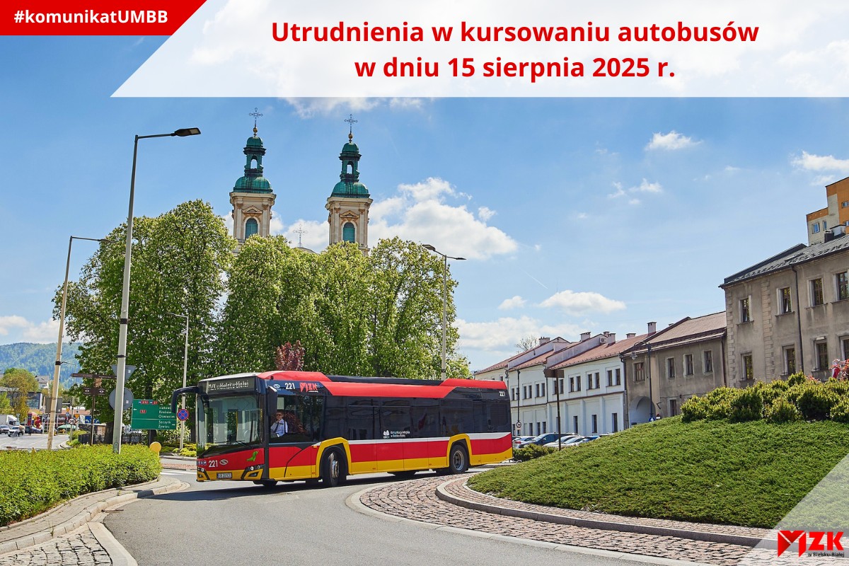 Utrudnienia w kursowaniu autobusów w dniu 15 sierpnia 2025 r.