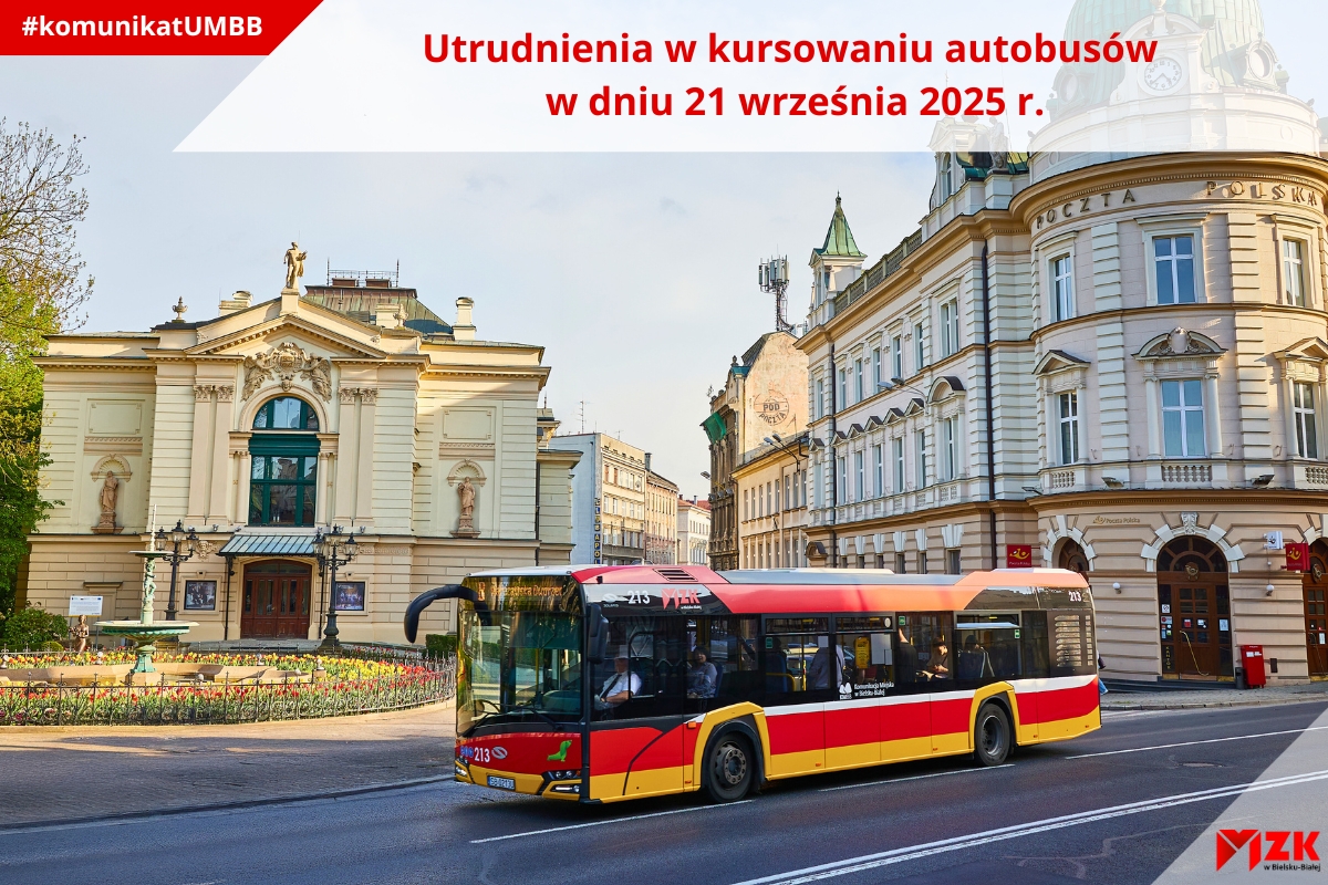Utrudnienia w kursowaniu autobusów w dniu 21 września 2025 r.