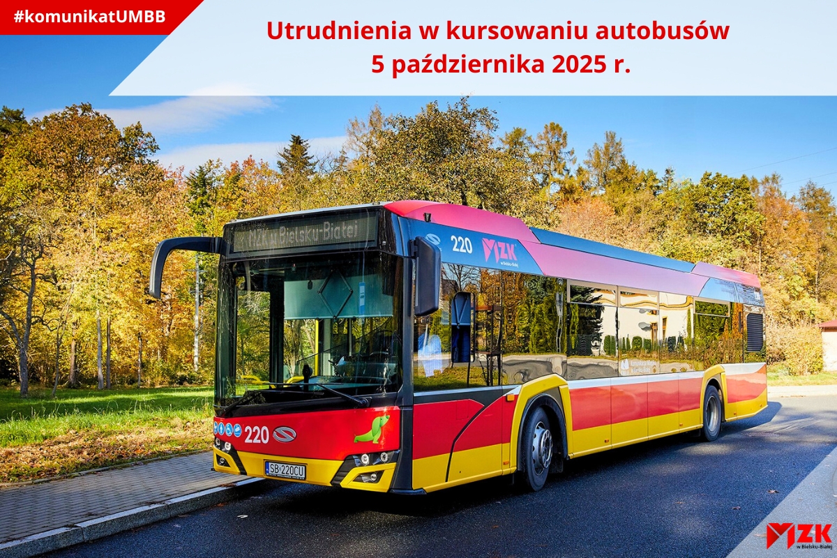 Utrudnienia w kursowaniu autobusów 5 października 2025 r.