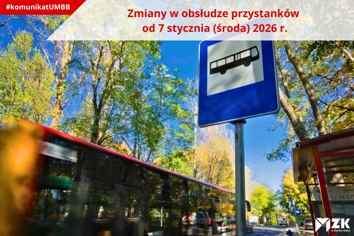 Zmiany w obsłudze przystanków od 7 stycznia (środa) 2026 r.